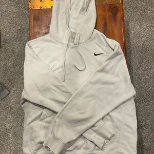 Nike White Sweater with Hood and Swoosh